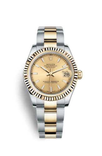 [178273-0009] Datejust 31 Rolesor Yellow Fluted / Oyster / Champagne