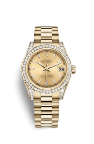 [178158-0076] Datejust 31 Yellow Gold Diamond / President / Champagne