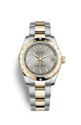 [178343-0055] Datejust 31 Rolesor Yellow Domed Diamond / Oyster / Silver