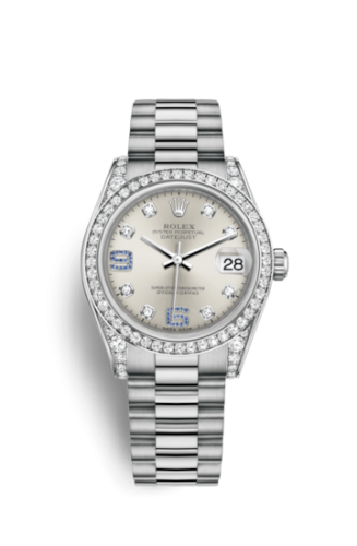 [178159-0054] Datejust 31 White Gold Diamond / President / Silver Diamond