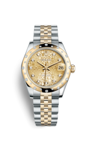 [178343-0053] Datejust 31 Rolesor Yellow Domed Diamond / Jubilee / Champagne Computer
