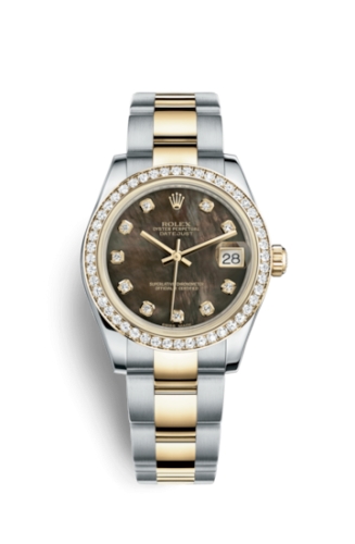 [178383-0021] Datejust 31 Rolesor Yellow Diamond / Oyster / Black MOP
