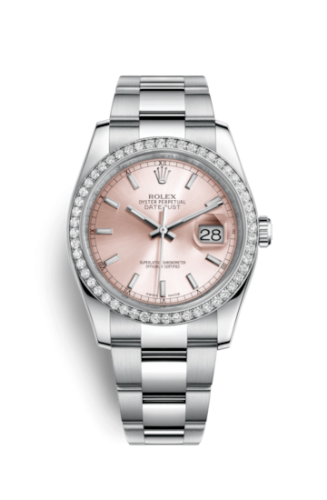 [116244-0061] Datejust 36 Stainless Steel Diamond / Oyster / Pink