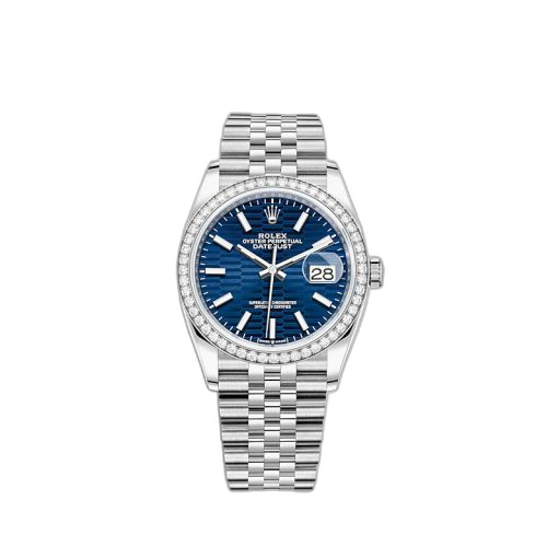 [126284RBR-0041] Datejust 36 Stainless Steel / Diamond / Blue - Fluted / Jubilee