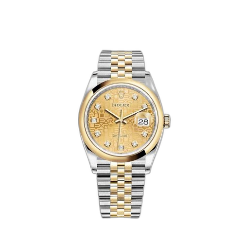[126203-0033] Datejust 36 Stainless Steel / Yellow Gold / Smooth / Champagne Computer / Jubilee