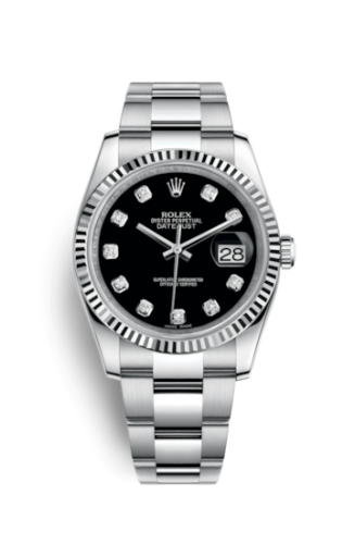 [116234-0132] Datejust 36 Stainless Steel Fluted / Oyster / Black Diamond