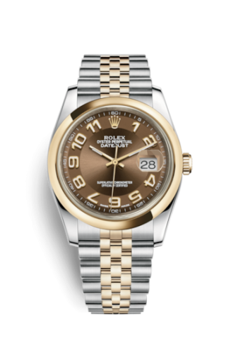 [116203-0159] Datejust 36 Rolesor Yellow Domed / Jubilee / Bronze Arabic