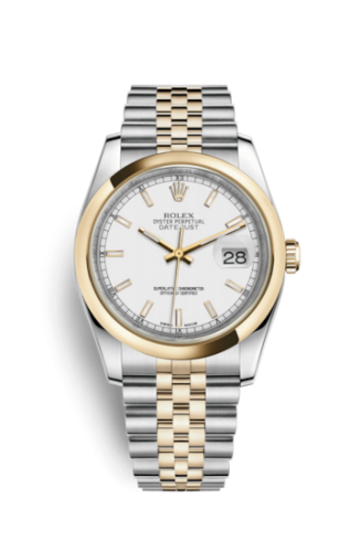 [116203-0165] Datejust 36 Rolesor Yellow Domed / Jubilee / White
