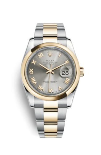 [116203-0137] Datejust 36 Rolesor Yellow Domed / Oyster / Steel Roman