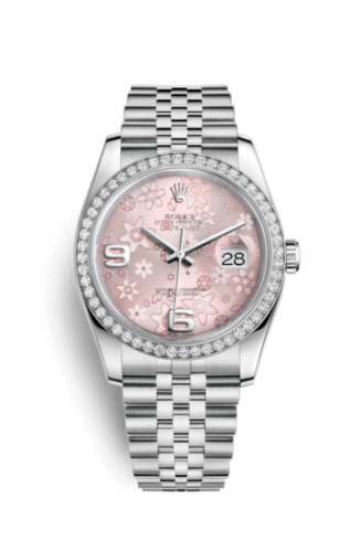 [116244-0004] Datejust 36 Stainless Steel Diamond / Jubilee / Pink Floral