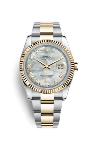 [116233-0176] Datejust 36 Rolesor Yellow Fluted / Oyster / MOP Roman