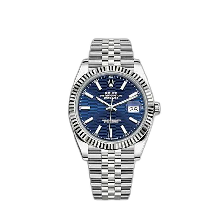 [126334-0032] Datejust 41 Stainless Steel - Fluted / Blue - Fluted / Jubilee
