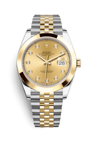 [126303-0012] Datejust 41 Rolesor Yellow Smooth / Jubilee / Champagne - Diamond