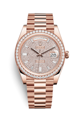 [228345rbr-0002] Day-Date 40 Everose - Diamond / Paved