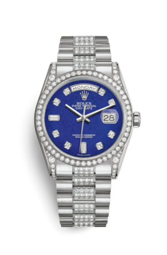 [118389-0093] Day-Date 36 White Gold Diamonds / President Diamond / Lapis