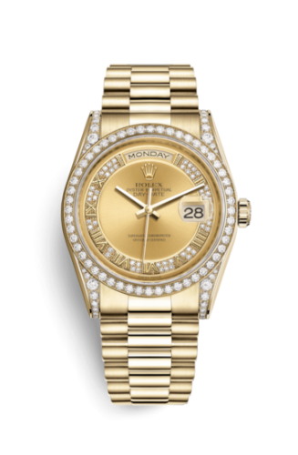[118388-0015] Day-Date 36 Yellow Gold Diamonds / President / Champagne Diamond