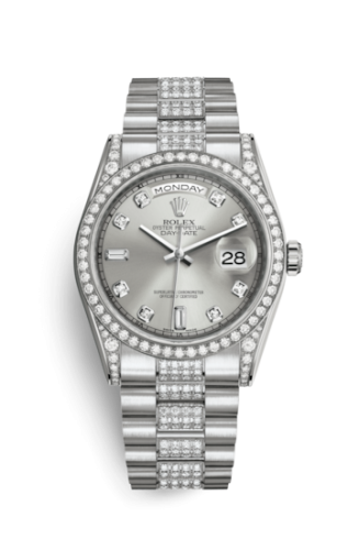 [118389-0029] Day-Date 36 White Gold Diamonds / President Diamond / Silver Diamond