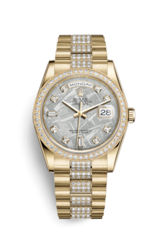 [118348-0047] Day-Date 36 Yellow Gold Diamonds / President Diamonds / Meteorite