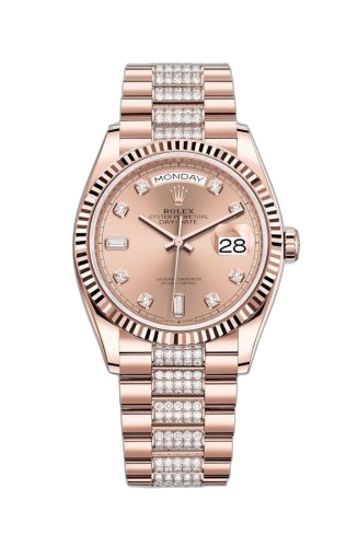 [128235-0019 (aka: M128235-0019)] Day-Date 36 Everose Gold / Fluted / Rose-Diamond / President-Diamond