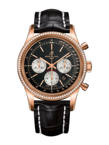 [RB015253.BF15.743P] Transocean Chronograph Red Gold / Diamond / Reverse Panda / Croco