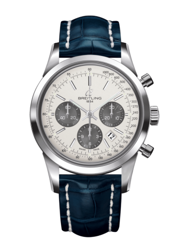 [AB015212/G724/732P/A20D.1] Transocean Chronograph Stainless Steel / Panda / Croco / Folding