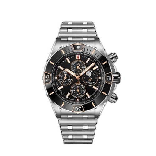 [I19320251B1A1] Super Chronomat 1461 Days 44 Stainless Steel / Black / Rouleaux