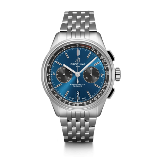 [AB0118A61C1A1] Premier B01 Chronograph 42 Stainless Steel / Blue / Bracelet