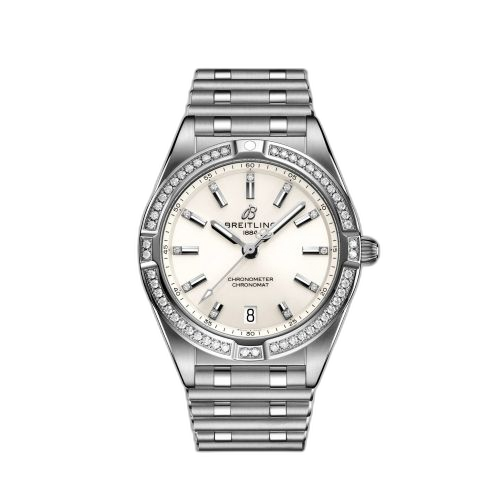 [A77310591A1A1] Chronomat 32 Stainless Steel - Diamond / White / Rouleaux