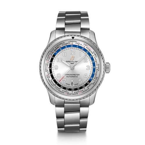 [AB3521U01G1A1 (aka: AB3521U01G1A1, AB3521U0.G838.189A)] Navitimer 8 B35 Automatic Unitime 43 Stainless Steel / Silver / Bracelet