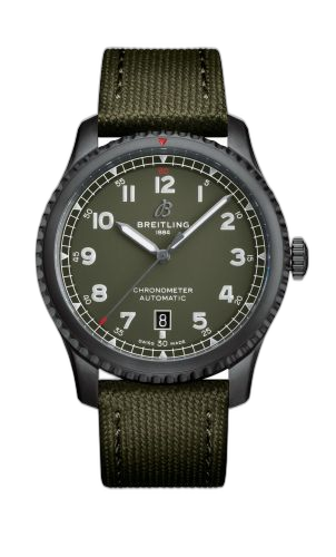 [M173152A1L1X2 (aka: M173152A.L541.514X.M18BASA.6)] Aviator 8 Automatic 41 Blacksteel / Curtiss Warhawk / Canvas / Pin