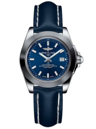 [W7133012/C951/116X/A14BA.1] Galactic 32 Sleek Edition Stainless Steel / Horizon Blue / Calf