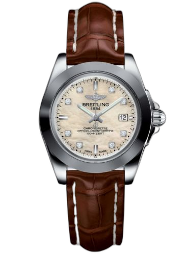 [W7133012/A801/778P/A14BA.1] Galactic 32 Sleek Edition Stainless Steel / Pearl Diamond / Croco