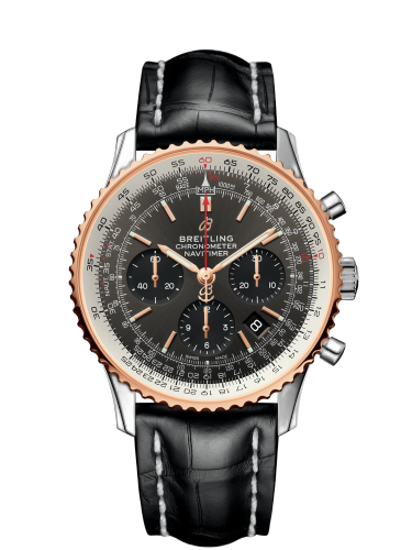 [UB0121211F1P1 (aka: UB012121.F582.743P)] Navitimer 1 B01 Chronograph 43 Stainless Steel / Red Gold / Grey / Croco / Pin