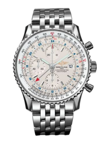 [A2432212/G571/443A] Navitimer World Stainless Steel / Silver / Bracelet