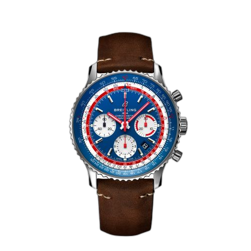 [AB01212B1C1X2] Navitimer 1 B01 Chronograph 43 Stainless Steel / Airline Editions Pan Am / Calf / Folding