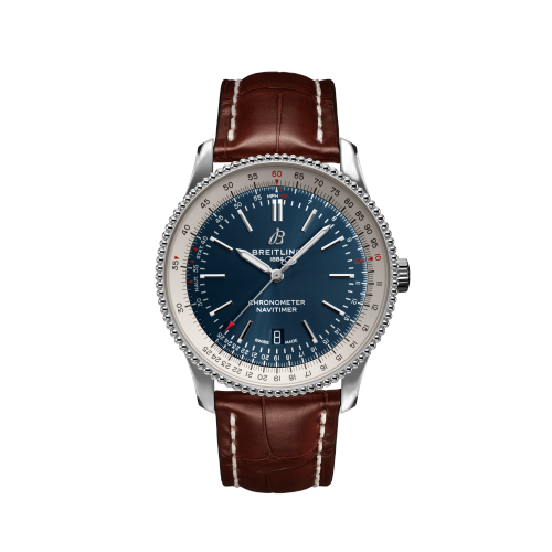 [A17326211C1P2] Navitimer Automatic 41 Automatic Stainless Steel / Blue / Croco / Folding