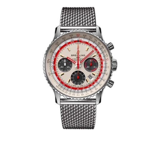 [AB01219A1G1A1] Navitimer 1 B01 Chronograph 43 Stainless Steel / Airline Editions TWA / Mesh