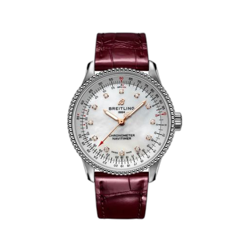 [A17395211A1P1] Navitimer 1 35 Automatic Stainless Steel / MOP / Croco / Pin