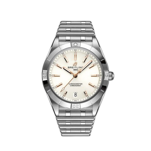 [A10380101A2A1] Chronomat Automatic 36 Stainless Steel / White - Diamond / Rouleaux
