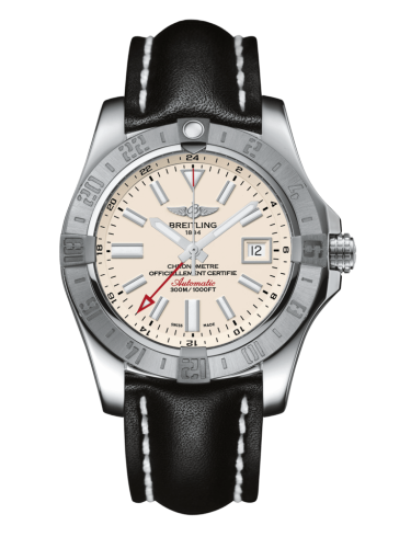 [A3239011/G778/435X/A20BA.1] Avenger II GMT Stainless Steel / Stratus Silver / Calf / Pin
