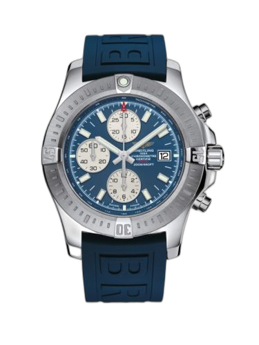 [A1338811/C914/158S/A20S.1] Colt Chronograph Automatic Stainless Steel / Mariner Blue / Rubber / Pin