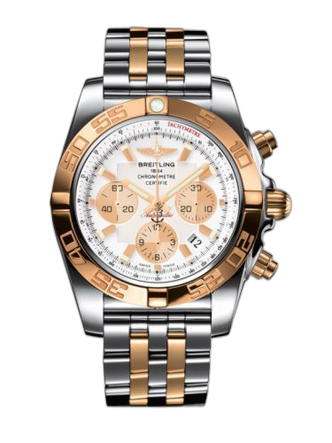 [CB011012.A696.375C] Chronomat 44 Stainless Steel / Rose Gold / Antarctica White / Bracelet