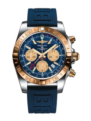 [CB042012.C858.158S] Chronomat 44 GMT Stainless Steel / Rose Gold / Metallica Blue / Rubber
