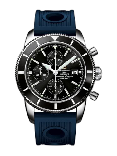 [A1332024.B908.205S] Superocean Heritage 46 Chronograph Stainless Steel / Black / Black / Rubber