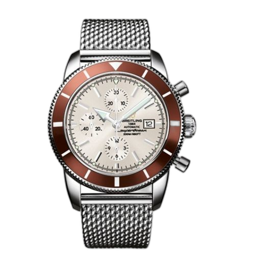 [A1332033.G698.144A] Superocean Heritage 46 Chronograph Stainless Steel / Bronze / Stratus Silver / Milanese