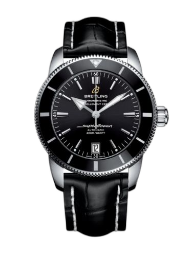 [AB201012/BF73/743P/A20BA.1] Superocean Heritage II 42 Stainless Steel / Black / Black / Croco / Pin