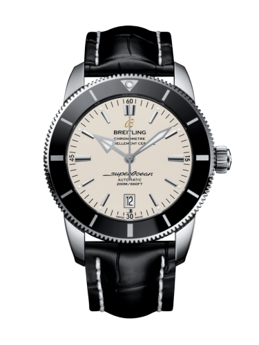 [AB202012/G828/761P/A20D.1] Superocean Heritage II 46 Stainless Steel / Black / Silver / Croco / Folding