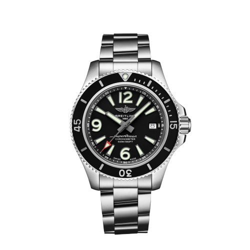 [A17366021B1A1] Superocean 42 Stainless Steel / Black / Bracelet
