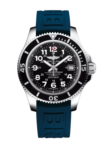 [A17365C9/BD67/148S/A18S.1] Superocean II 42 Stainless Steel / Volcano Black / Rubber / Pin