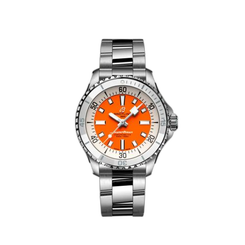 [A17377211O1A1] SuperOcean Automatic 36 Stainless Steel / Orange / Bracelet
